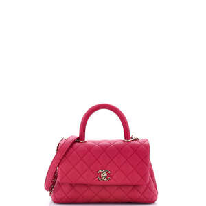 Chanel Mini Coco Top Handle Bag Quilted Caviar